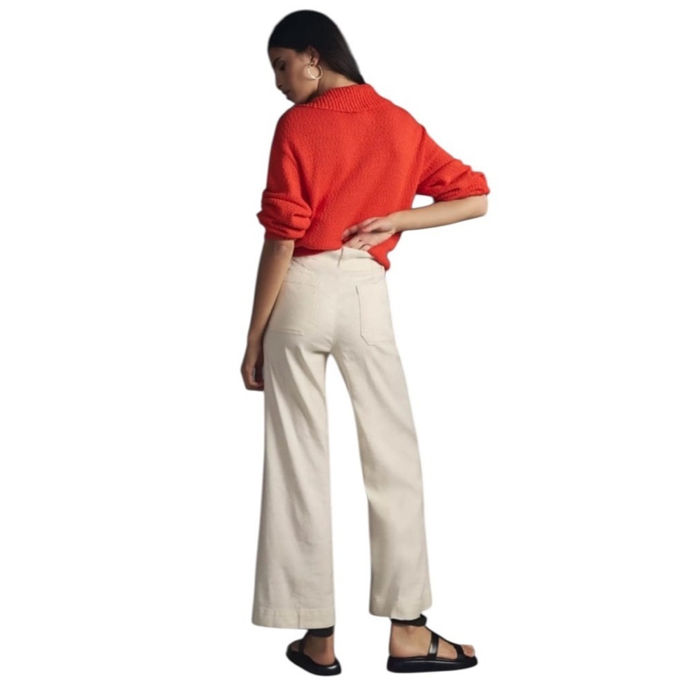 The Colette Cropped Wide-Leg Pants by Maeve white - Picture 6 of 13